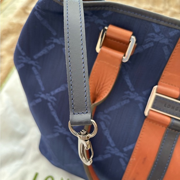 Longchamp Vintage Blue Jacquard Canvas Bag. Includes dust bag.Purchased from NM. - Picture 9 of 9